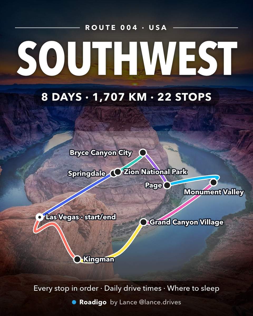 US Southwest National Parks Loop